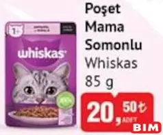 WHİSKAS POŞET MAMA SOMONLU 85 G